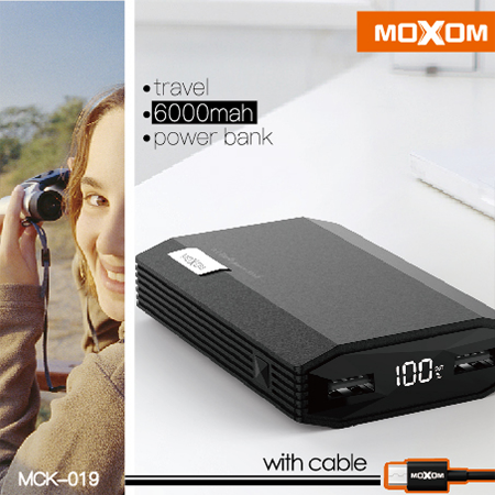 Внешний аккумулятор 6000 мАч Moxom MCK-019 + micro usb Внешний аккумулятор 6000 мАч Moxom MCK-019 + micro usb